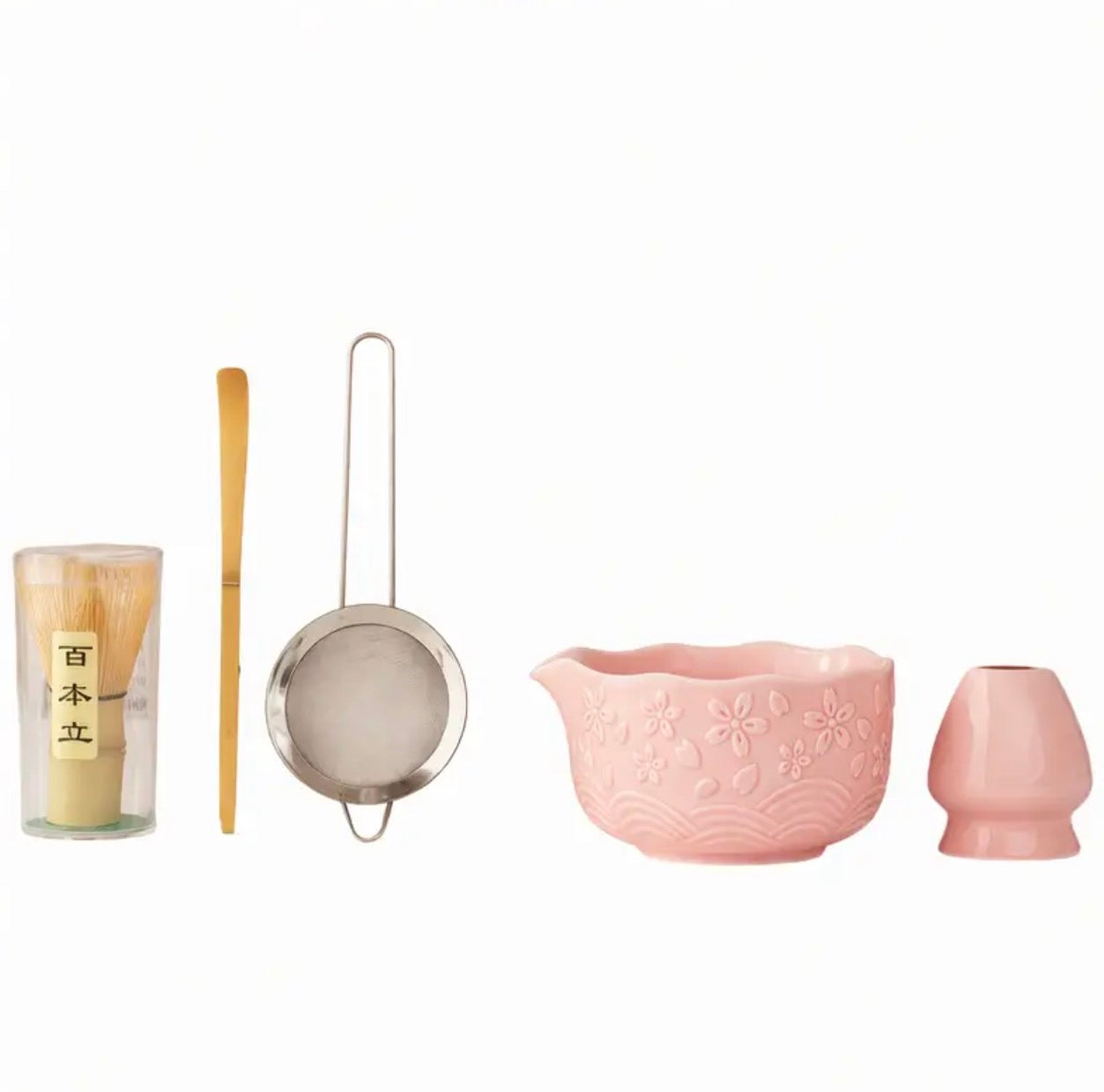 Kit Matcha Rosa Grabado - 5 pzs